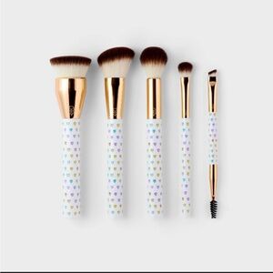 5pc Disco Hearts Wave Makeup Brush Set - Roller Rabbit x Target, NIB